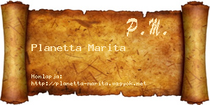 Planetta Marita névjegykártya